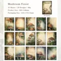 Jungle Diary mushroom forest vintage scrapbooking paper with 15 nature designs - Mushroom Forest