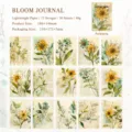 Vintage floral watercolor scrapbook paper set including 30 sheets of flower designs - Flower Mark