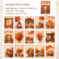 Autumn Journal scrapbook paper set with vintage pumpkin and forest illustrations - Autumn Outing Diary