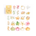 Autumn Pumpkin Party watercolor sticker set with maple leaves and floral motifs - Pumpkin Party