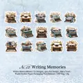 30-piece vintage typewriter and floral washi stickers for scrapbooking and journals - Writing Memories