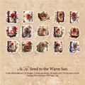 30-piece vintage rose and book themed washi stickers set for scrapbooking and journaling - Send to Warm Sun