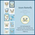 Nastro washi con farfalle blu, lamina d'oro e larghezza 25mm per fai-da-te - Farfalla Azzurra