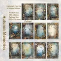 Papel scrapbooking jardín barroco vintage con ilustraciones de flores y pájaros - Recuerdos de Otoño