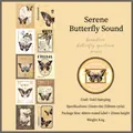 Cinta washi de sellos de mariposas vintage con detalles dorados para scrapbooking - Sonido de Mariposa Tranquilo