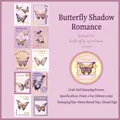 Cinta washi de sellos de mariposa púrpura con detalles dorados para scrapbooking - Romance de la Sombra de la Mariposa