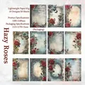 Papel decorativo vintage Jardín Barroco con diseños de rosas para scrapbooking, 30 hojas - Rosa Brumosa