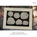 30 autocollants roses 3D en mousse sur papier calque pour décoration de scrapbooking - 30 Feuilles / Rose