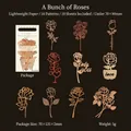 DIY Scrapbook Papier mit Rosenblüten Ausschnitten in Vintage Braun und Rot Tönen - Ein Rosenstrauß