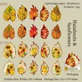 Vintage PET stickers featuring autumn leaves and sunflowers for junk journals 20pcs - Hazelnut Toward Sun