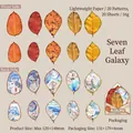 Autumn leaves PET scrapbooking paper set with 20 realistic fall foliage patterns - Seven Leaf Galaxy