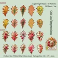 Vintage oak leaf decorative paper for junk journals, featuring 20 floral nature patterns - Oak Red Seal
