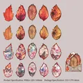 Autumn elm leaf PET stickers set with 20 pieces for scrapbooking and DIY journals - Elm Leaf Butterfly Dance