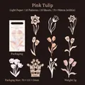 Deko-Papier-Set mit rosa Tulpen für DIY-Journals und Bastelprojekte 10 Stück Set - Rosa Tulpe
