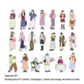 Lot de 40 autocollants PET avec 20 figurines de mode uniques pour la décoration de journaux - Vent errant