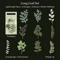 Autocollants feuilles en papier léger pour scrapbooking DIY, lot de 10 motifs variés - Longues Feuilles