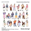 Lot de 40 autocollants déco en PET avec illustrations de personnages féminins stylés - Quotidien de la rue