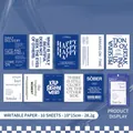 Set di 10 cartoline creative minimaliste con slogan in inglese e disegni geometrici - Roaming nel Mare di Stelle