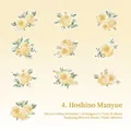 Watercolor yellow rose stickers set for DIY scrapbooking featuring 20 pieces of washi paper - Starry Moonlit Field
