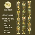 Ruban décoratif PET Starry Butterfly Dream avec effet lumière et motifs dorés - Rêve de Papillon Starlight