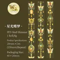 Nastro decorativo PET Starry Butterfly Dream con effetto conchiglia e motivi oro - Sogno di Farfalla Stellare