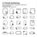 Set van 50 Twilight-stickers, minimalistisch zwart-wit voor DIY scrapbooking decoratie - Vriendenbijeenkomst
