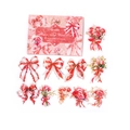 Floral PET stickers featuring red and pink roses with gold foil laser bow designs - Flowers and Warm Sun