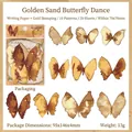 Vintage golden butterfly stickers Late Autumn collection for scrapbooking DIY - Gilded Butterfly Dance