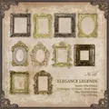 Vintage-Rahmenaufkleber aus Papier in Barock- und Ovalform für DIY-Scrapbooking - Elegante Legende