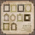 Vintage-Rahmenaufkleber aus Papier in Barock- und Ovalform für DIY-Scrapbooking - Elegante Legende