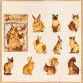 Late Autumn Pet Shop stickers with vintage gold foil pet illustrations 20pcs pack - Pet Shop