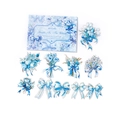 Gentle In The Clouds blue floral PET sticker pack with laser gold edges and 20 pieces - Gentle in the Clouds
