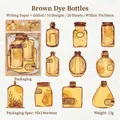 Late Autumn series vintage coffee bottle stickers with gold foil for scrapbooking - Brown Dyed Bottle