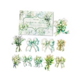 Autocollants PET avec bordures laser dorées, motifs fleurs de forêt et nœuds - Lumière douce dans la forêt
