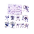 Autocollants PET Light Purple Fantasy avec fleurs et nœuds dorés au laser 3D - Fantaisie violet clair