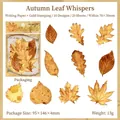 Herbstlaub-Aufkleber-Set mit Goldfolien-Details auf hochwertigem Schreibpapier-Material - Flüsterndes Herbstlaub