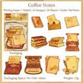 Vintage Kaffeesticker der Spätherbstserie mit Goldfolie für Scrapbooking Deko - Kaffee-Notizen