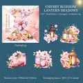 Pink cherry blossom shell-light PET stickers for scrapbooking, Hua Xia Deng Ying set - Light Shadow Under Flowers