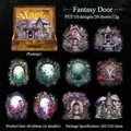 Gothic PET-Aufkleber Mystery Magic Box mit lila Blumenbögen und Pilzen für Scrapbooking - Fantasietor