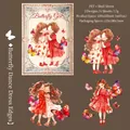 Adesivi in PET Butterfly Girl con effetto perlato per decorazione scrapbooking fai da te - Orlo Danzante della Farfalla