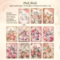 Set de papel vintage para scrapbooking con motivos de pájaros rosas, rosas y mariposas - Flamenco Rosa