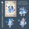Butterfly Girl PET-stickers met schelpglans voor DIY-scrapbooking, set van 6 stuks - Vlinder Schaduw