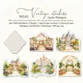 Set de pegatinas de castillo vintage en acuarela con diseños arquitectónicos y sobre - Secreto del Castillo