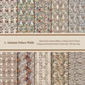 Dekopapier Set Versailles Garten Vintage Blumenmuster 10 Blatt Großformat 360x500mm - Herbstliche Palastmauer