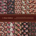 Retro Versailles Garten Rosen Bastelpapier Set 10 Blatt auf weißem Kraftpapier - Rosengalerie