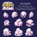 Zeeschelp thema DIY decoratieve PET stickers met pareleffect voor dagboeken 20st - Zee Elf
