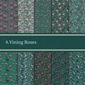 Versailles Garden Scrapbooking-Papier mit Rankenrosen und Vintage-Blumenmustern, 10 Blatt - Rebenrose