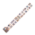 Vintage blue butterfly washi tape with cream background and aesthetic script patterns - Moonlight Farewell