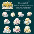 PET ocean shell stickers with shimmering pearl finish for scrapbooking DIY - Ocean Gift