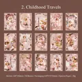Set de 30 hojas de papel para scrapbook retro con flores rosas y temas antiguos - Estilo de Relato de Viaje Infantil